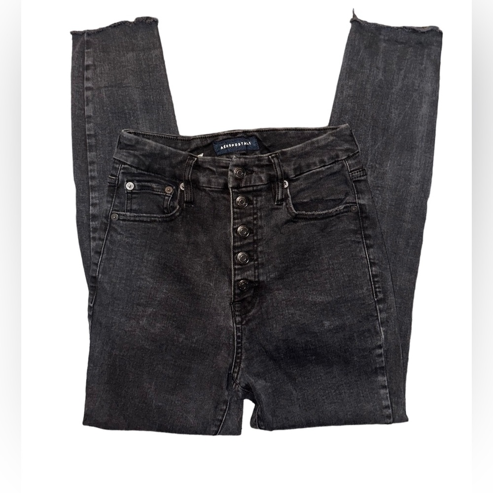 Aeropostale Super High Rise Curvy Jegging | Black | Size 4R |Womens Jegging